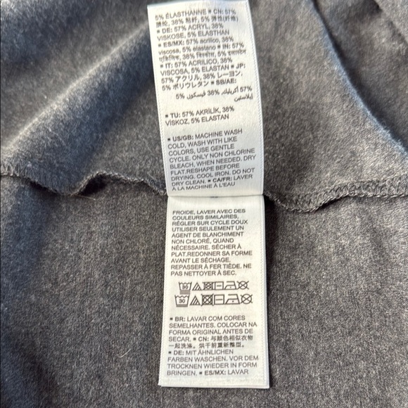 Charcoal Grey Women's Turtleneck Top Dolman Short Sleeve Relaxed Fit Sz S - Picture 8 of 8